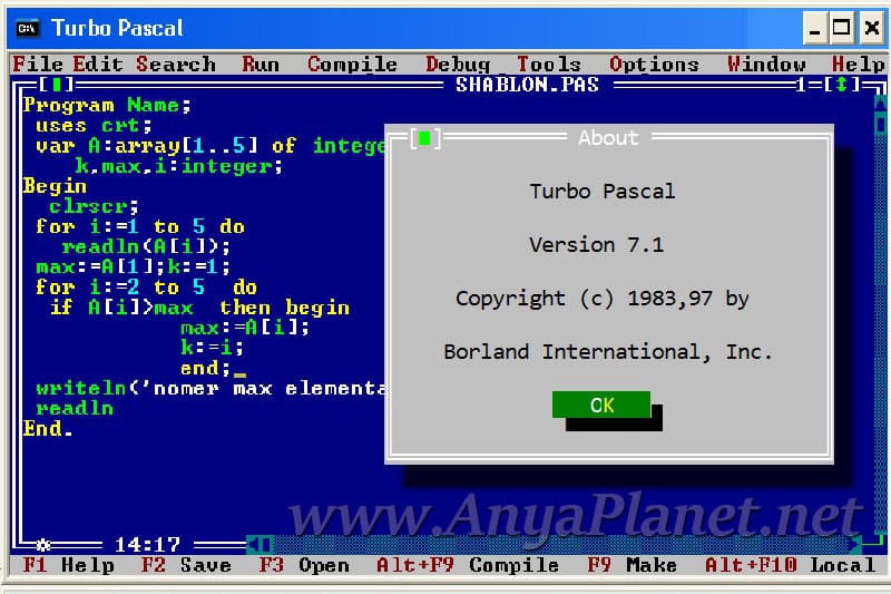V 7.0 0. Турбо Паскаль 7.1. Язык программирования Pascal 7. Borland Turbo Pascal 7. Turbo Pascal оверлей.